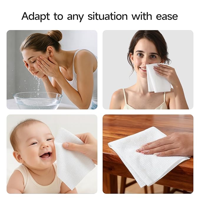 ECOLOOK Face Towels XL Travel Pack, 3-Box| Thickened Disposable Face Towels