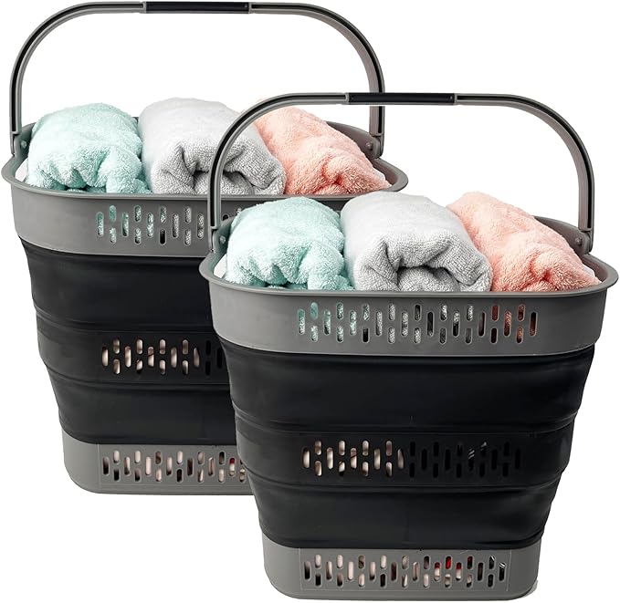 SAMMART 38L Collapsible Plastic Laundry Basket