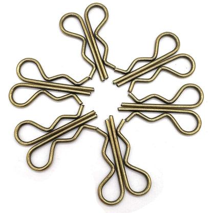 12 Pcs Heavy Duty Hitch Pins Clip R Clips Spring Retaining Wire Hair Pins Cotter Pin Strong Spring Tension Large Carter Pin R Clip Large for Trailer Tractor Mower Carts Truck Bronze zinc M3x60mm