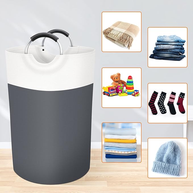 BlissTotes 75L Laundry Basket, Freestanding Laundry Hamper, Collapsible Dirty