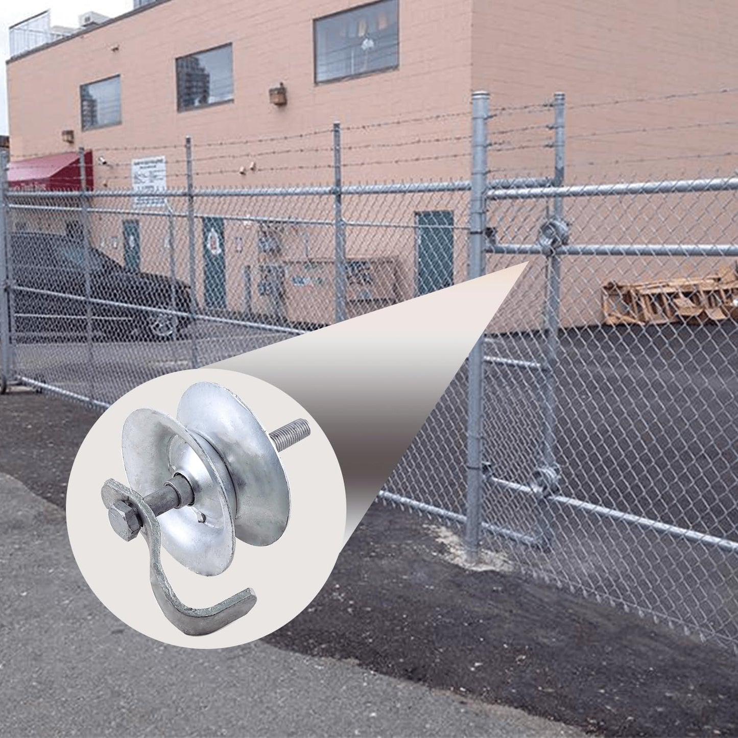 Sliding Gate Rollers 5" Steel Pipe Track Roller Galvanized for 1 5/8" Pipe Track (Pack of 2)