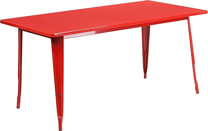 Flash Furniture Charis Commercial Grade 31.5" x 63" Rectangular Red Metal