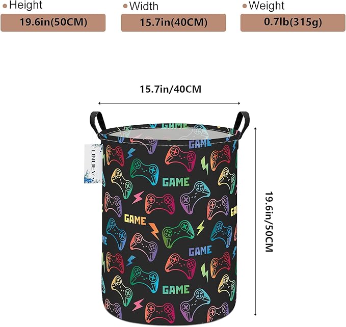 Round Foldable Handle Storage Basket toys Organization Bin Versatile Clothes