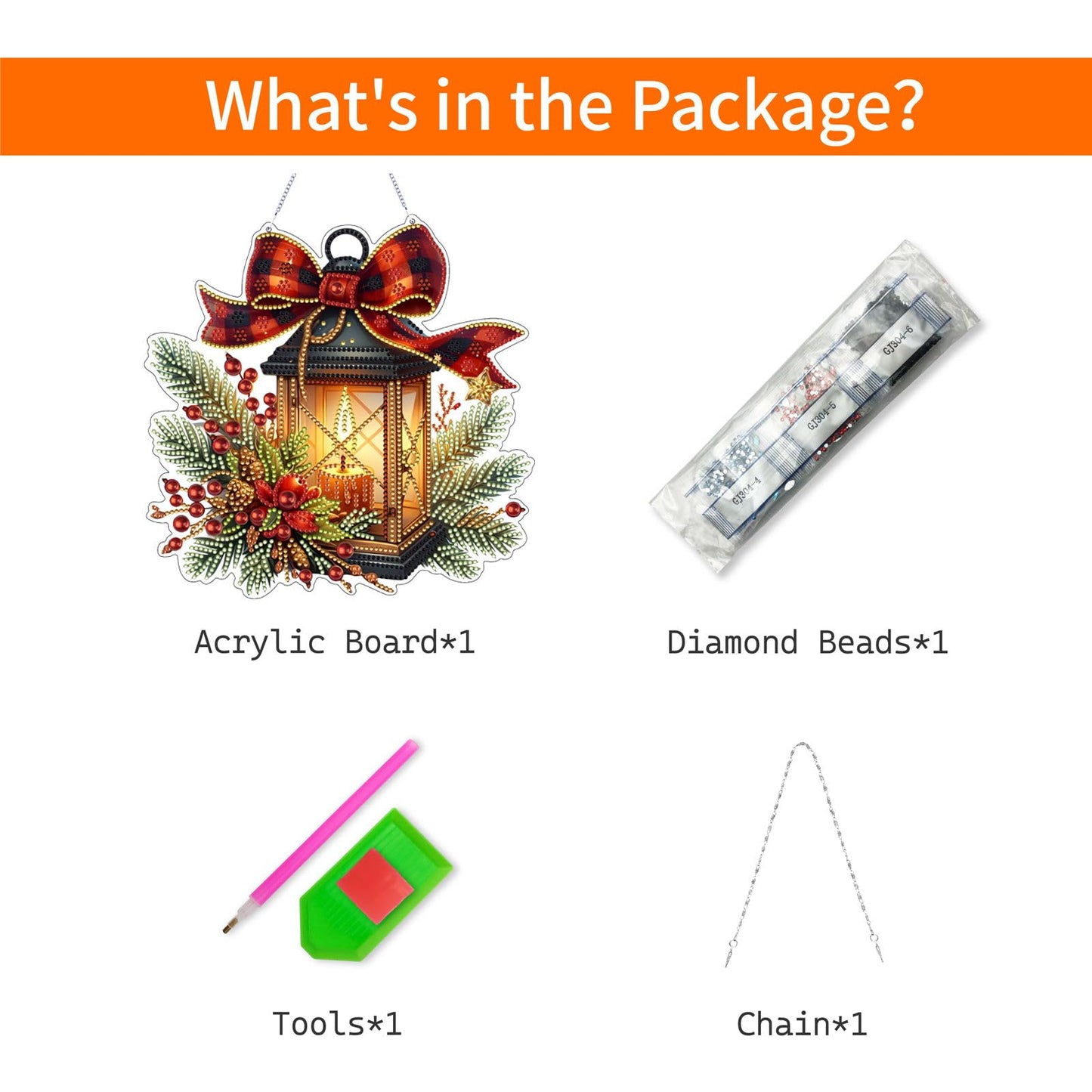 VODAPYC Christmas Diamond Art Hanging Kit for Adults, DIY Double Sided Special Shaped Diamonds Art Window Pendant Ornament for Home Decor(Candle Lamp)