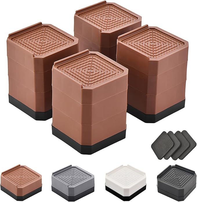 EclatBain Bed Risers Furniture Risers Heavy-Duty Rectangular Adjustable Block