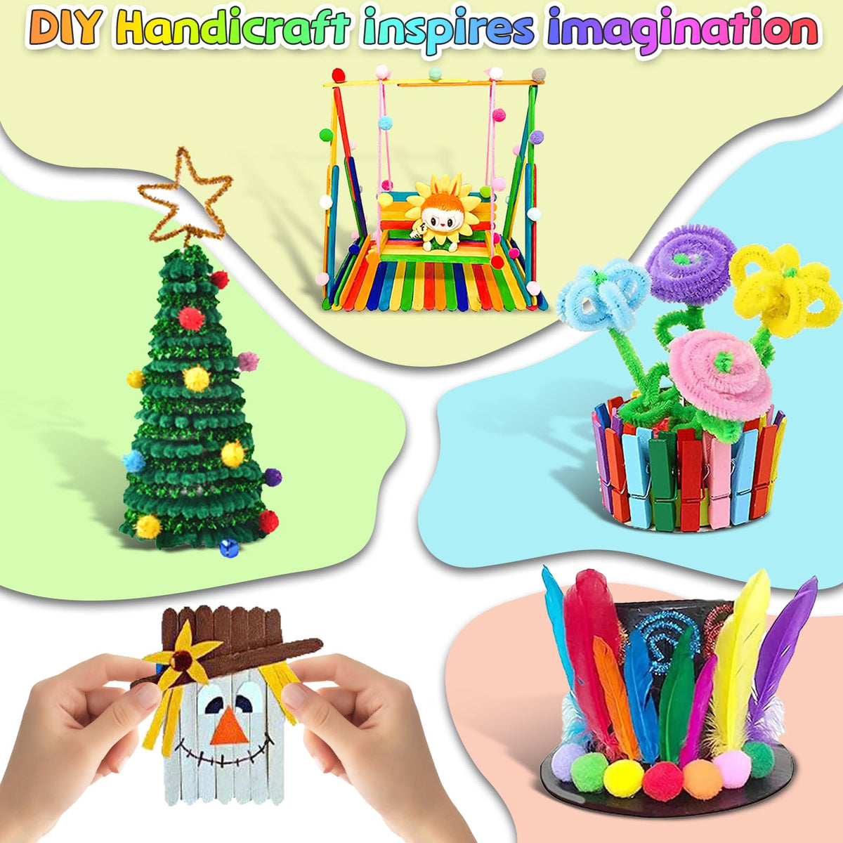 Sundaymot Arts and Crafts Supplies for Kids, 2000+Pcs DIY Craft Kits, Ages 6-10, Educational Preschool and Homeschooling Arts Programs, Children Craft Kits, Gifts for Boys and Girls.