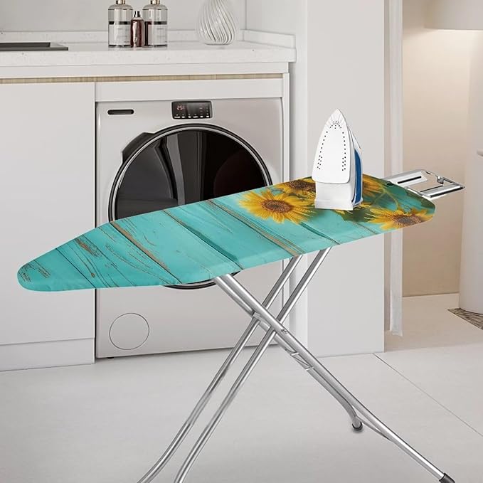 Wooden Sunflower Ironing Board Cover and Pad, Resist Scorching and Staining