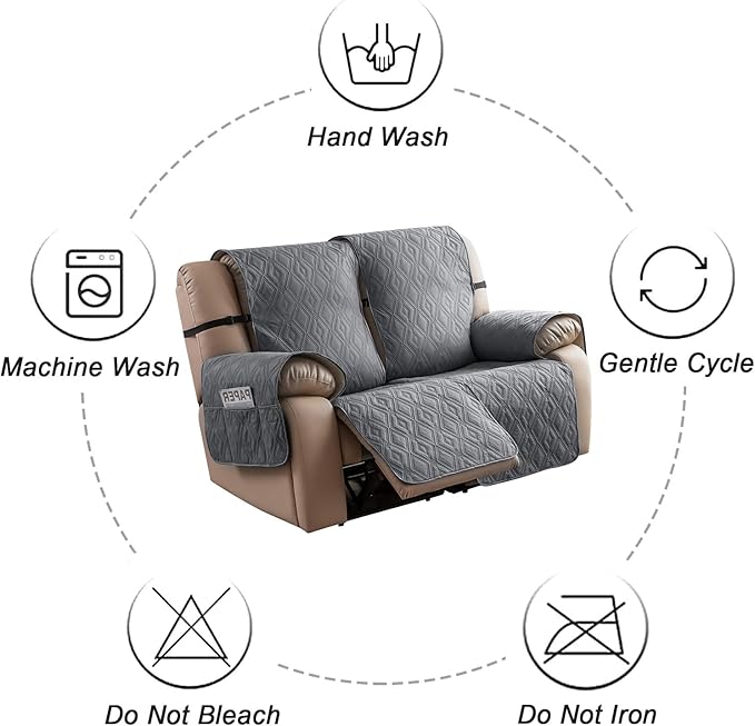 Genina Loveseat Recliner Cover Non-Slip, Sofa Cover