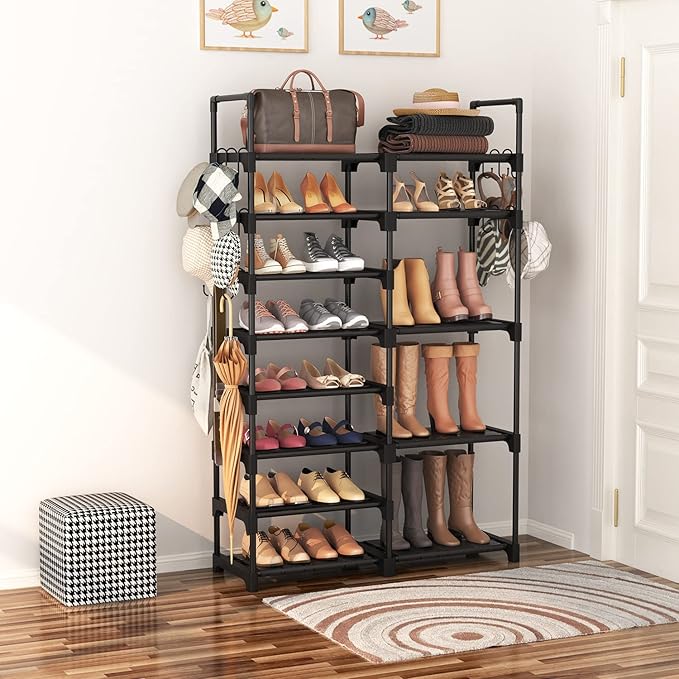 ROJASOP Shoe Rack Organizer, 8-Tier Metal Shoe Rack