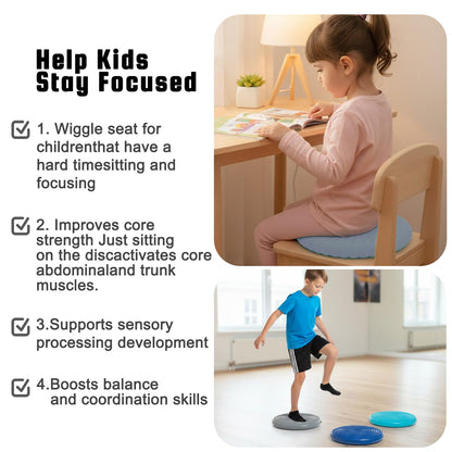 Hanstuten Wobble Cushion Core Balance Disc, Inflated Wiggle Seat Cushion to Improve Sitting Posture & Stay Focused, Non-slip Balance Pads for Physical Therapy & Core Strength (1Grey)