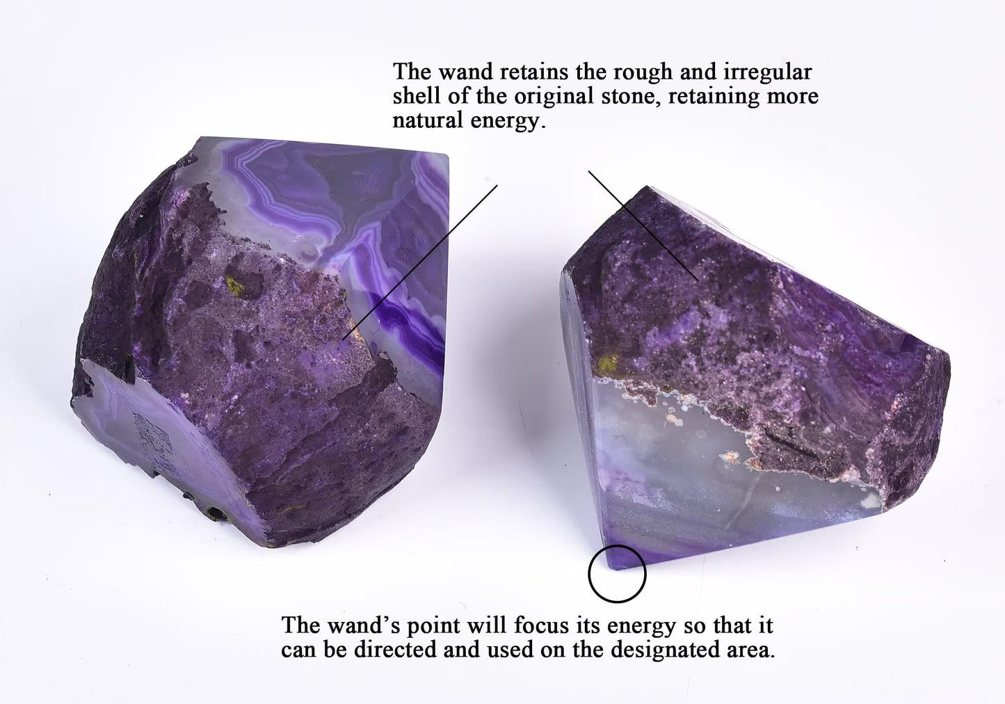 CNYANFEI Dyed Purple Agate Tower Irregular Crystal Wand 0.6-1.1 Lbs