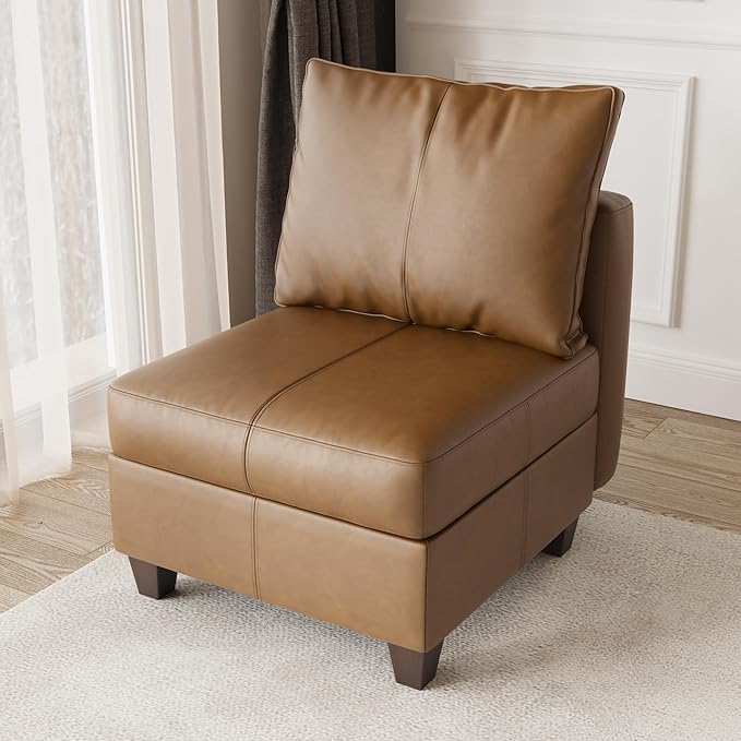 EASE MOOSE Armrest Module for Modular Sectional Sofa, Faux Leather Side