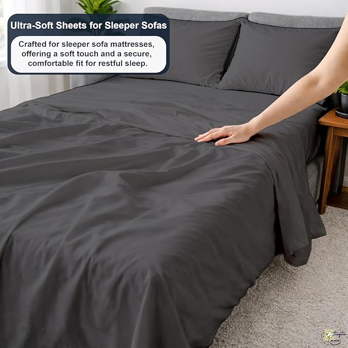 Cottington Lane Sleeper Sofa Sheets Full Size, 4 Piece Premium Quality 100%