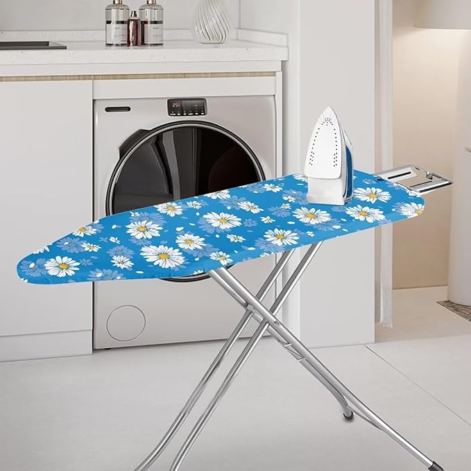Blue Daisy Ironing Covers and Elasticized Edge Ironing Board Covers Protective