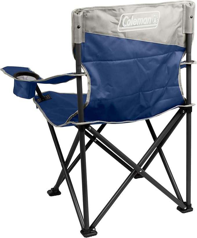 Coleman Big-N-Tall Camping Chair with Cup Holder & Side Pocket, Water-Resistant XL Outdoor Seat Supports up to 600 lbs, Great for Camping, Tailgating, Firepits, Patio, & More