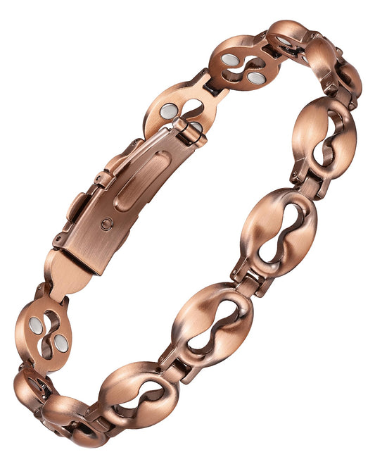 Jecanori Infinity Copper Bracelet for Women, Magnetic Bracelet with 3500 Gauss Magnets, Valentines Day Birthday Pure Copper jewelry Gift