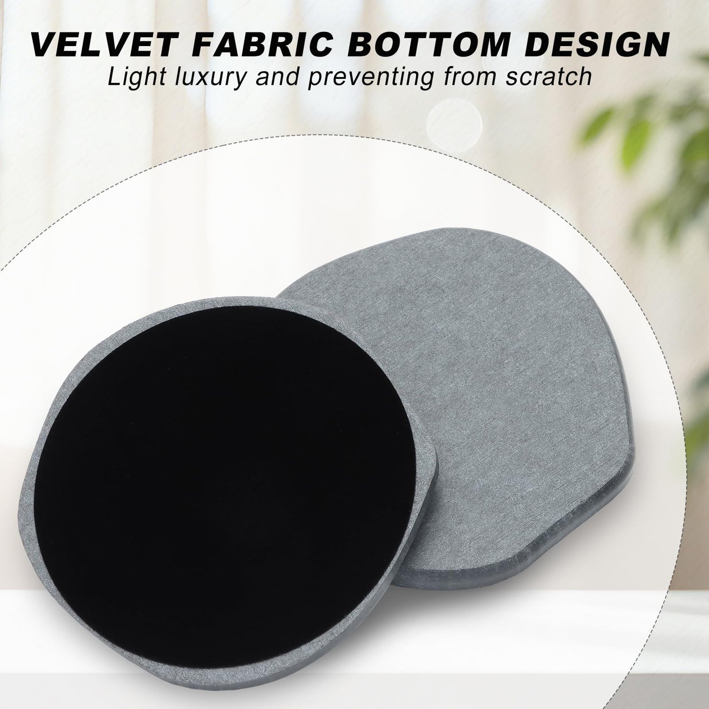 Azhou 6Pcs Absorbent Diatomaceous Earth Coasters Set with Holder - 4 Inch Quick-Dry Stone Coasters with Scratch-Resistant Surface & Velvet Base, Reusable Home Decor for Coffee Bar, Office Desk