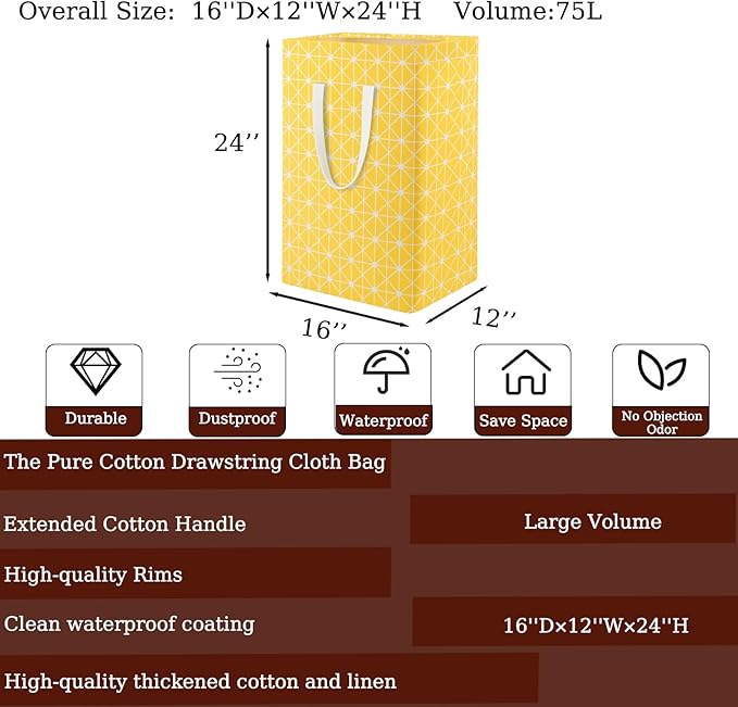 Waterproof Laundry Hamper Collapsible Laundry Basket Leather Handle Laundry Bag