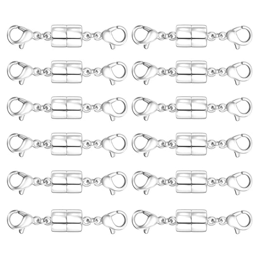 OHINGLT Magnetic Necklace Clasps and Closures with Double Lobster, Extra Strong Bracelet & Necklace Extender for Women, Magnet Jewelry Clasp Converter for Seniors