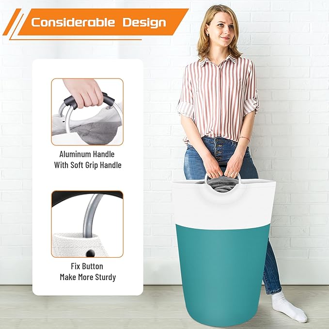 BlissTotes 75L Laundry Basket, Freestanding Laundry Hamper, Collapsible Dirty