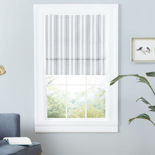 Exclusive Home Ricardo Total Blackout Roman Shade, 23"x64", Black