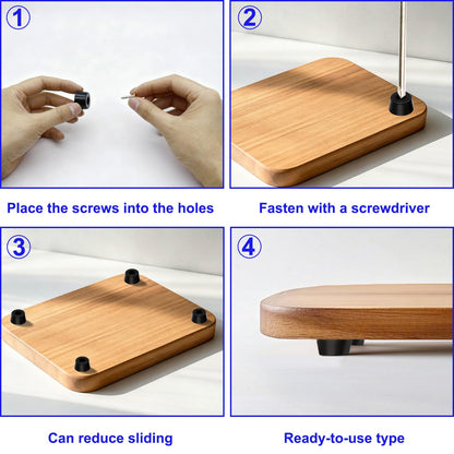 Hpgoxkd 56PCS Cutting Board Feet Non Slip with Stainless Washer Screws,Large Size and Small Rubber Feet for Cutting Board, Electronics,Furniture