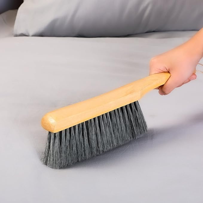 Patelai 2 Pieces Wooden Bench Brushes Fireplace Brush Natural Fiber Bench Soft