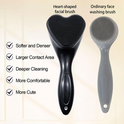 2 Pack Silicone Face Scrubber Exfoliating Brush, Manual Handheld Facial Cleansing Brush Blackhead Scrubber, Soft Bristles Waterproof for Face Skincare (Round-Pink)