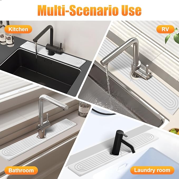 Kitchen Sink Faucet Mat, Super Absorbent Diatomaceous Earth kitchen Sink Mat