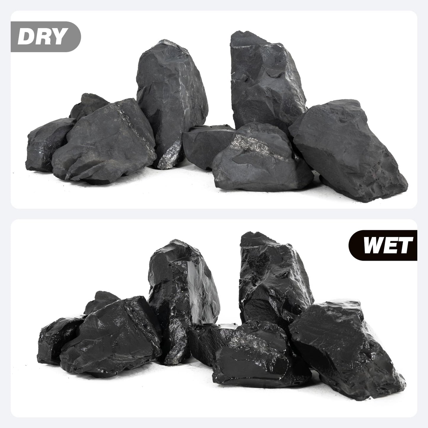 Unocho Aquarium Stone Fish Tank Rocks 5lb Natural Rocks for Aquariums Aquascaping Landscaping Model Tank Decoration Vivariums Paludarium Miniature and Fairy Garden(3"-6"-4pcs)