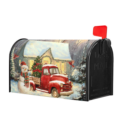 Winter Mailbox Covers Magnetic Standard Size 21 x 18 Inch Christmas Snowman Truck Farmhouse Mailbox Wraps Post Letter Box Cover for Garden Yard Xmas Holiday Home Decor
