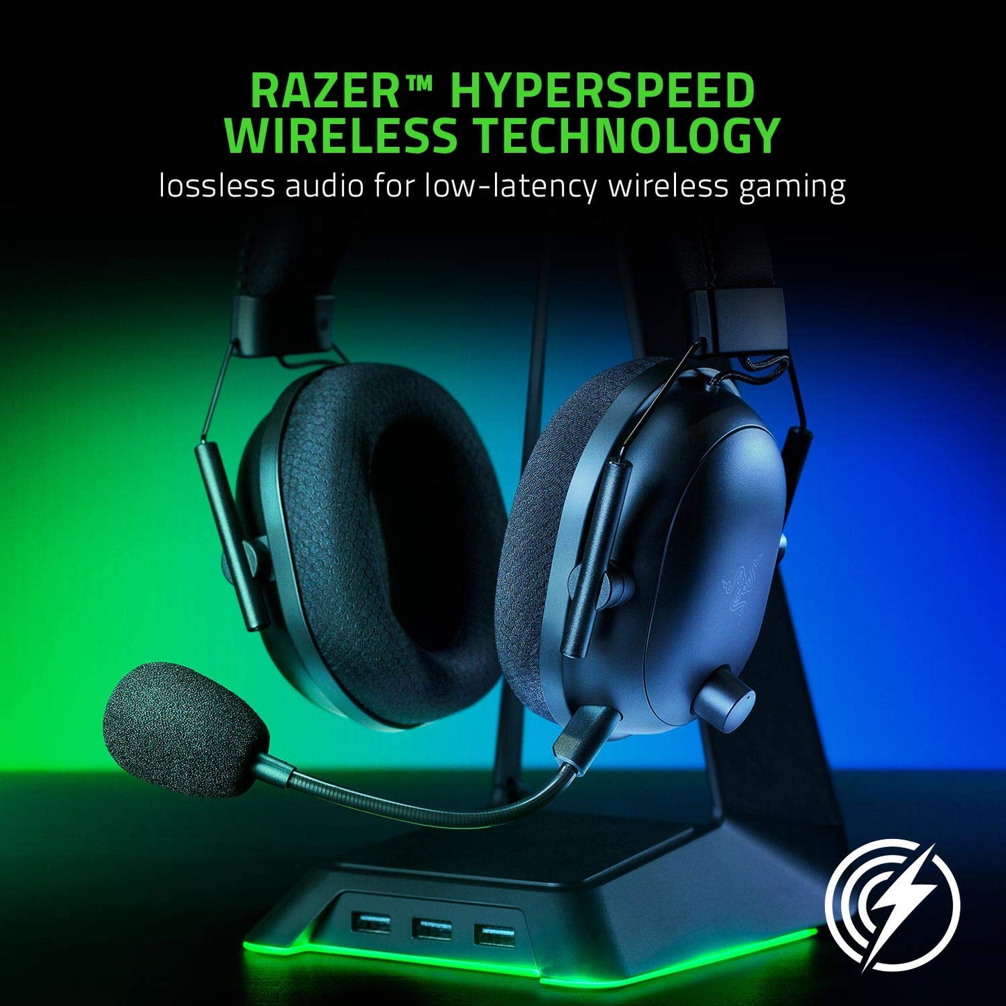 Razer BlackShark V2 Pro for PC - Wireless Premium Esports Gaming Headset (Bluetooth, Triforce Titanium 50 mm Drivers, HyperClear Supercardioid Mic) Black