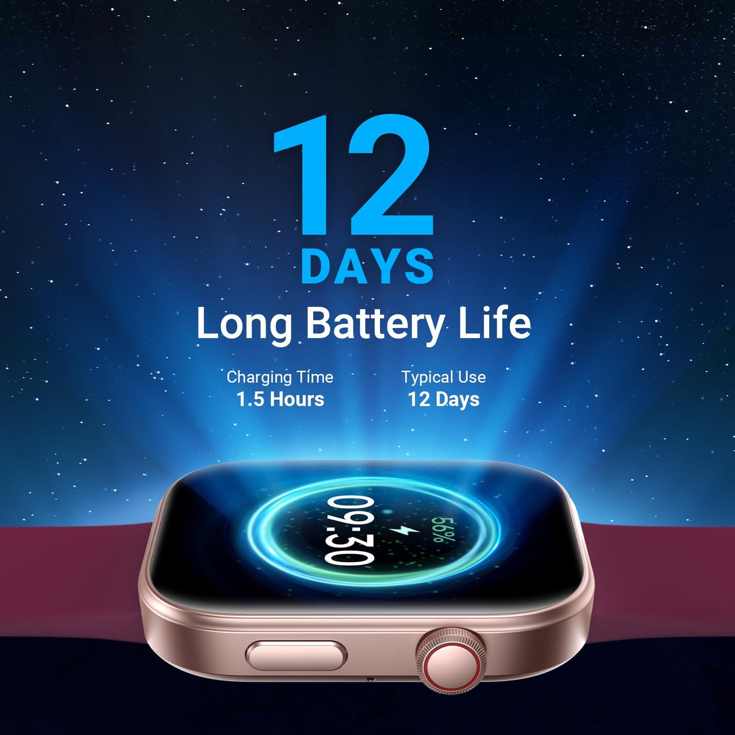 Smart Watches for Women Men, 1.99”Large AMOLED Screen Fitness Tracker Watch with AI Voice, Bluetooth Call, Heart Rate/SpO2/Sleep Monitor, 3ATM Waterproof, 12 Days Battery, 105 Sport Modes