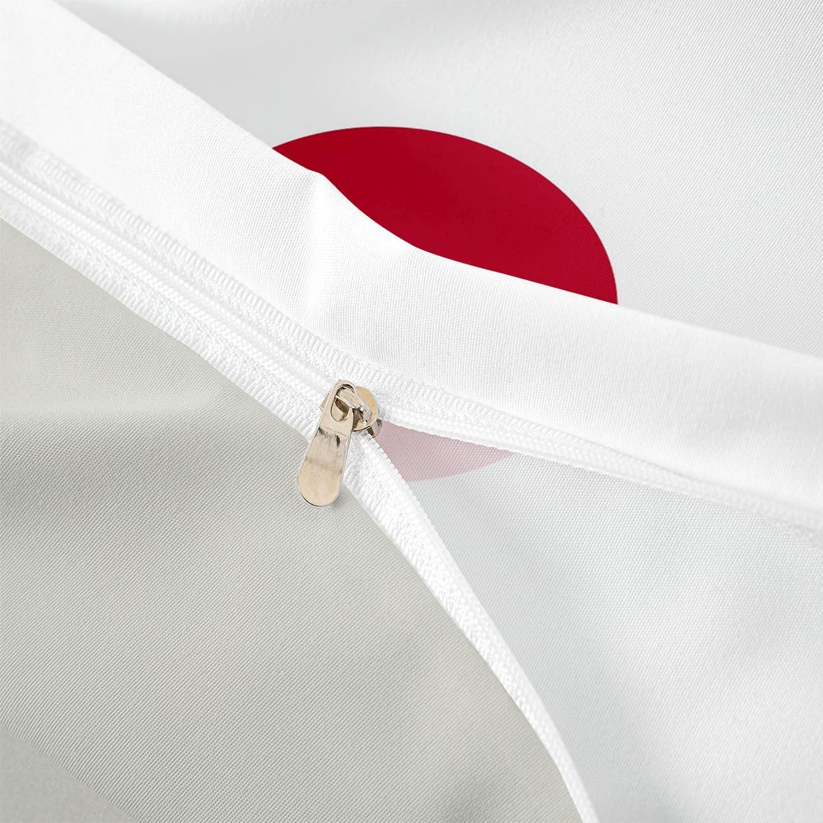Feelyou Japanese Flag Duvet Cover Queen Size Boys Girls Japan Bedding Set Breathable Soft World Countries Comforter Cover 3Pcs International Flag Bedroom Decor