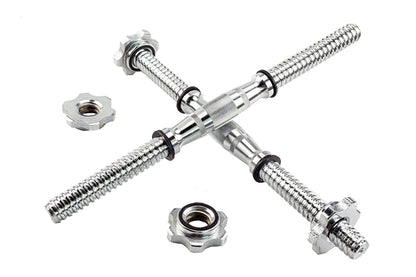 Rowland Harbor Threaded Dumbbell 12.6/14.2/14.8/15.7inch(30/35/38/40cm) curved Handles/Adjustable Dumbbell Bar Handles - Fit 1 inch Standard Weight Plate - Weightlifting Accessories - Sold in Pair