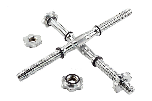 Rowland Harbor Threaded Dumbbell 12.6/14.2/14.8/15.7inch(30/35/38/40cm) curved Handles/Adjustable Dumbbell Bar Handles - Fit 1 inch Standard Weight Plate - Weightlifting Accessories - Sold in Pair