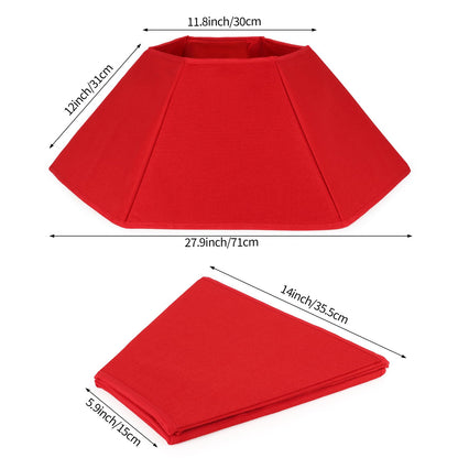 Christmas Tree Collar Red Hexagon Folable Christmas Ring Tree Skirt for Artificial Trees Base Stand Cover Xmas Trees Decoration