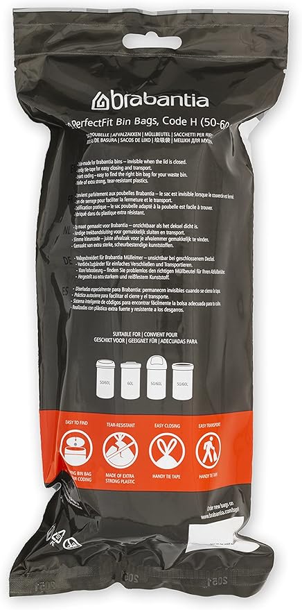 Brabantia PerfectFit Trash Bags Thick Plastic Trash Can Liners