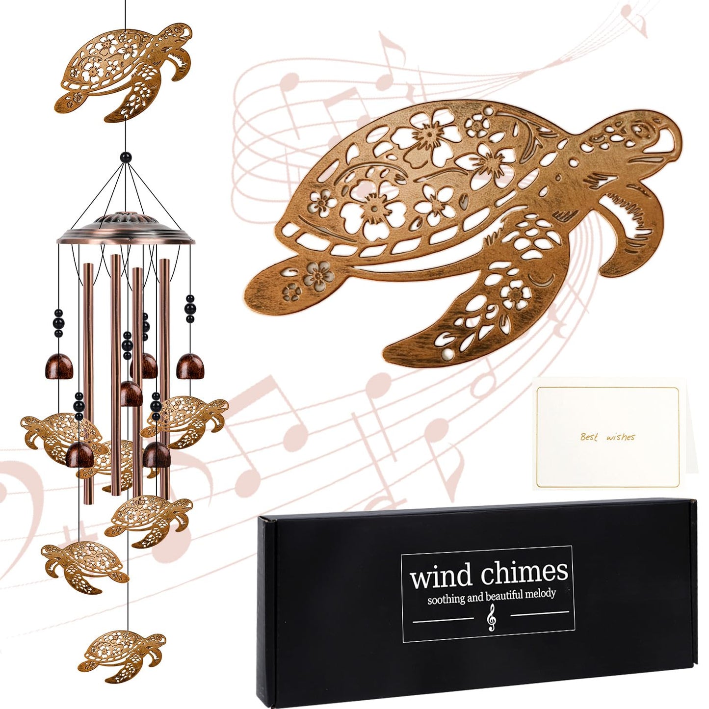 Luvsweets Sea Turtle Wind Chimes Gifts - Turtle Gifts for Men Women Mom Grandma, Sea Animal Wind Chimes for Outside, Birthday Housewarming Christmas Idea, Garden Patio Yard Decor