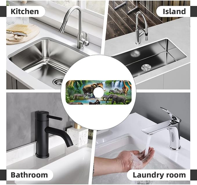 Animal Paradise Kitchen sink faucet pad, strong water absorption, anti slip