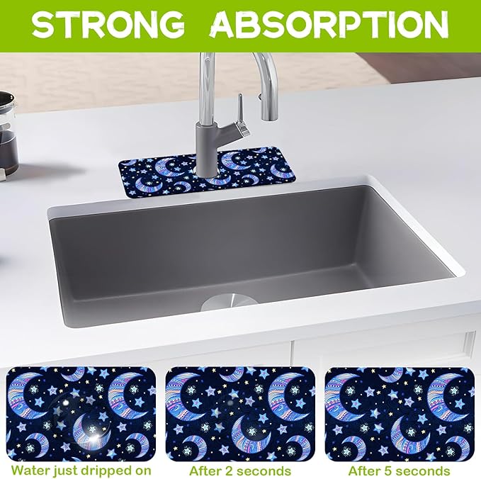Kitchen Sink Splash Guard Faucet Mat Super Absorbent Fast Drying Mat Guard