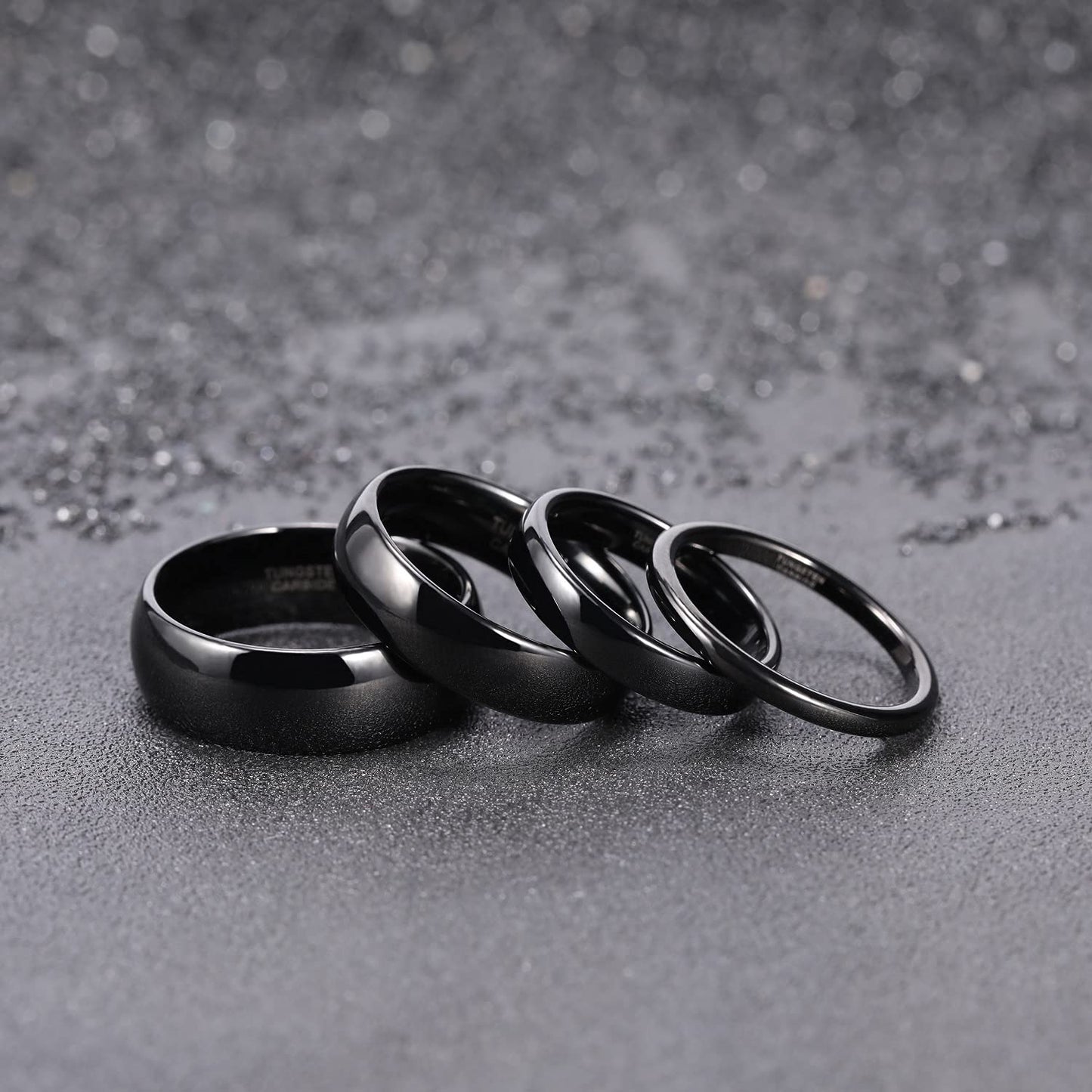 TRUMIUM 2mm Tungsten Rings for Women Men Thin Wedding Bands Engagement Promise Wedding Ring Beveled Edges Plain Domed Size 5