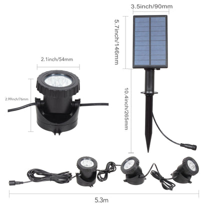 NATPOW Solar Pond Lights, Submersible Pond Light with 3 Lamps 18 LEDs Landscape Spotlight Underwater Lights IP68 Waterproof Amphibious Lighting Light for Garden,Outdoor(Long Press 3S to Turn on)