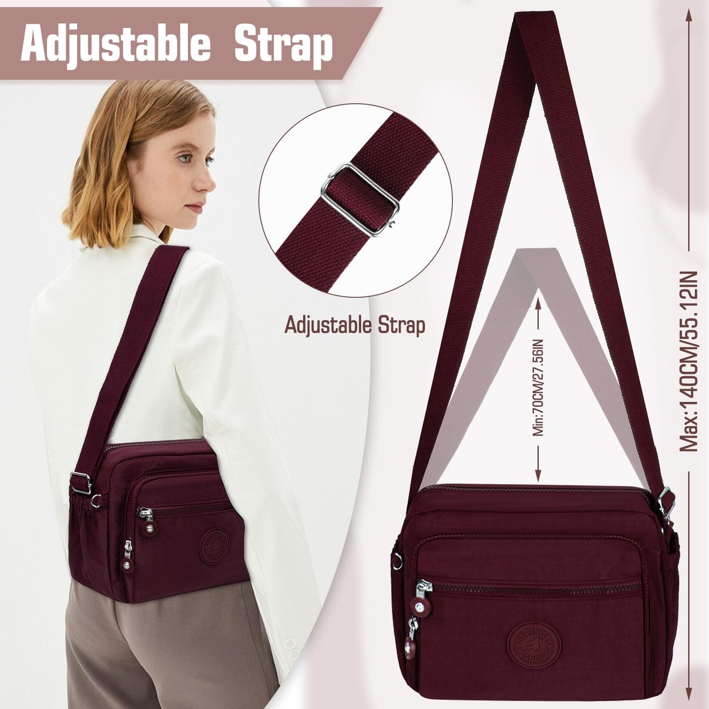 NEWIROVE Women's Cross-Body Bags Shoulder Bags Women Satchel Bag Messenger Bag Cross Over Body Bags Crossbody Bags for Women Lady, Shopping, Working and Travel,Red