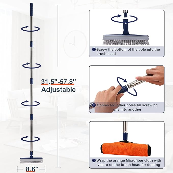 2 in 1 Floor Scrub Brush Grout Brush
