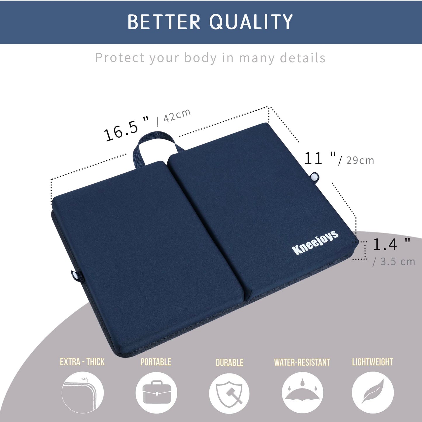 Kneejoys Bath Kneeler Pad Kneeling Pad Knee Pads for Women Knee Pads for Men Bath Kneeler Baby Bath Kneeler Kneeling Pad for Bathing Baby Garden Kneeling Pads Yoga Knee Cushion (Navy Blue)
