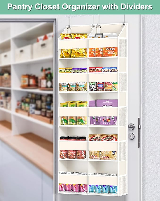 Heavy Duty Over The Door Organizer 5 Tiers, Extra Large Behind Door Storage of