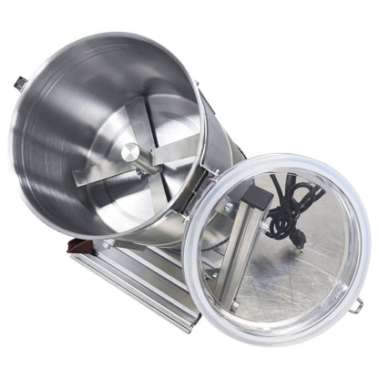 PreAsion 110V 60W Laboratory Mixing Machine for Pellet and Powder - 0.1-3kg Capacity 416/304 Stainless Steel with Timer & Tilting Discharge