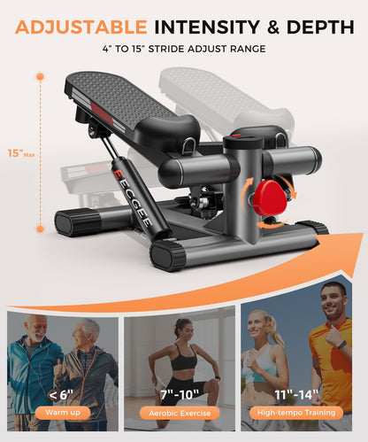 Steppers for Exercise at Home,Mini Stepper with Exercise Equipment for Home Workouts,Hydraulic Fitness Stair Stepper