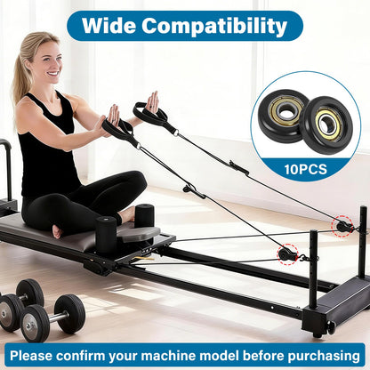 10 Pcs Replacement Roller Wheels for Aero Pilates Reformer Machines – Smooth, Quiet Glide, 32mm POM Wheels for Silent and Effortless Movement
